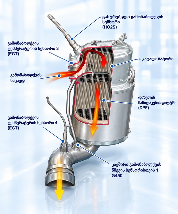 DPF ფილტრის მუშაობის სქემა